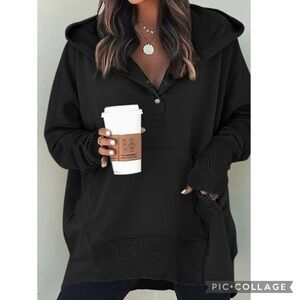 Black Oversized Top w/Hood